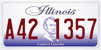 IL license plate A421357