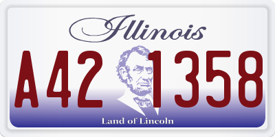 IL license plate A421358