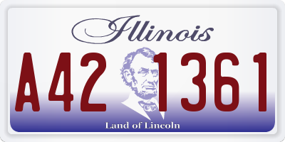 IL license plate A421361