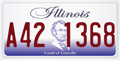 IL license plate A421368