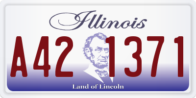 IL license plate A421371