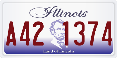 IL license plate A421374