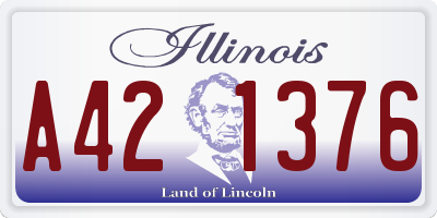 IL license plate A421376