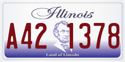IL license plate A421378