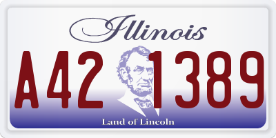 IL license plate A421389