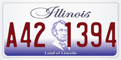 IL license plate A421394