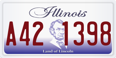 IL license plate A421398