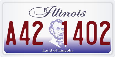 IL license plate A421402