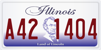 IL license plate A421404