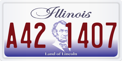 IL license plate A421407