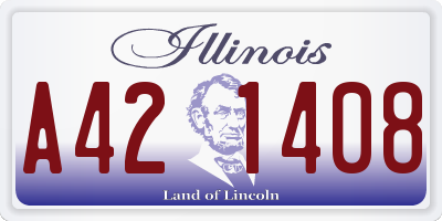 IL license plate A421408