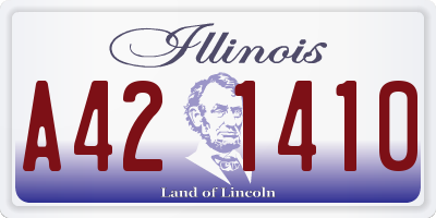 IL license plate A421410