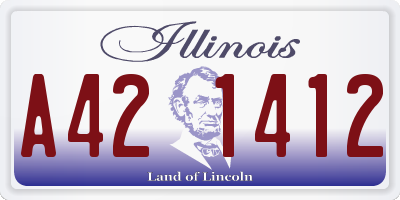 IL license plate A421412