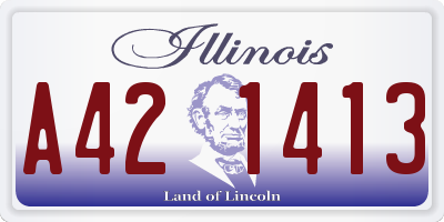 IL license plate A421413