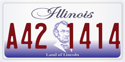 IL license plate A421414