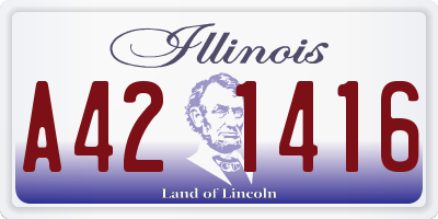 IL license plate A421416