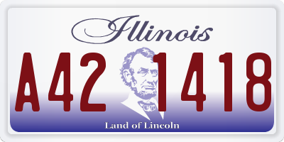 IL license plate A421418