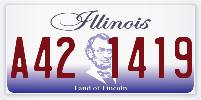 IL license plate A421419