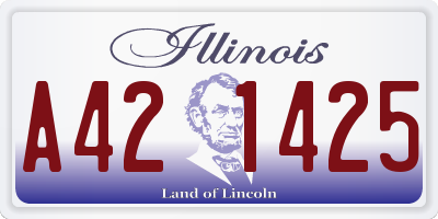 IL license plate A421425
