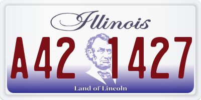 IL license plate A421427