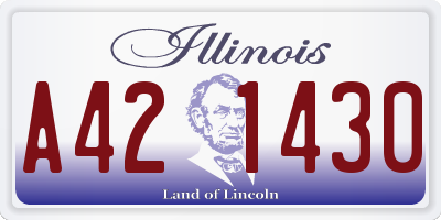 IL license plate A421430