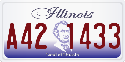 IL license plate A421433