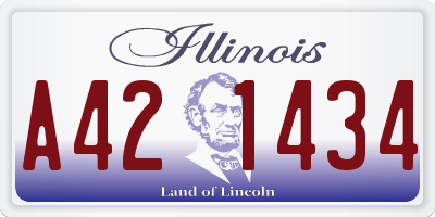 IL license plate A421434