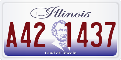 IL license plate A421437