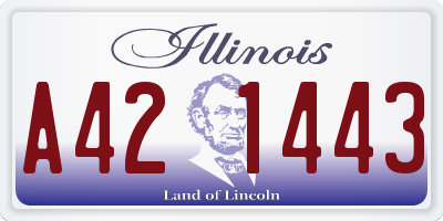 IL license plate A421443