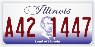 IL license plate A421447