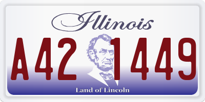 IL license plate A421449