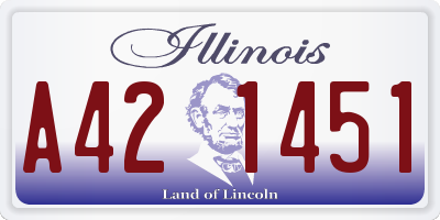 IL license plate A421451