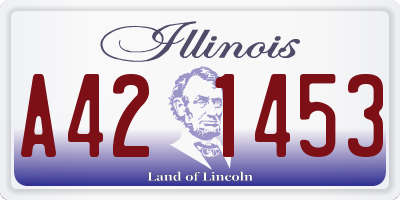 IL license plate A421453