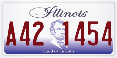 IL license plate A421454