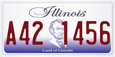 IL license plate A421456