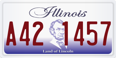 IL license plate A421457