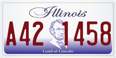 IL license plate A421458