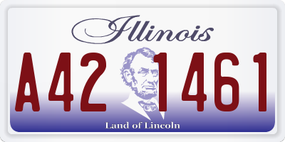 IL license plate A421461