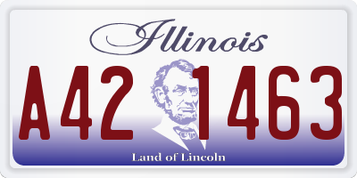 IL license plate A421463