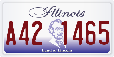 IL license plate A421465