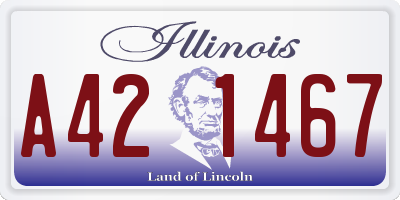 IL license plate A421467