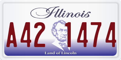 IL license plate A421474