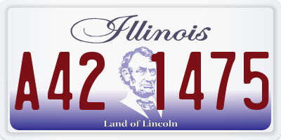 IL license plate A421475