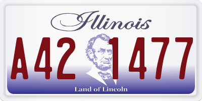 IL license plate A421477