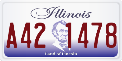 IL license plate A421478