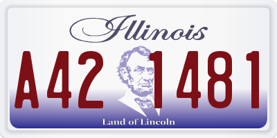 IL license plate A421481