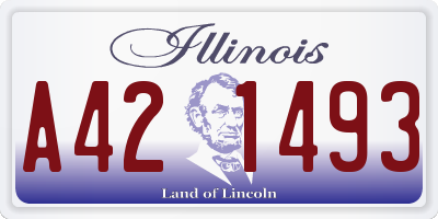 IL license plate A421493