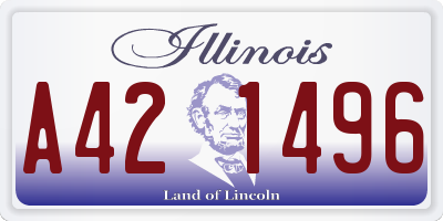 IL license plate A421496