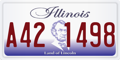 IL license plate A421498