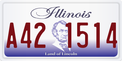 IL license plate A421514